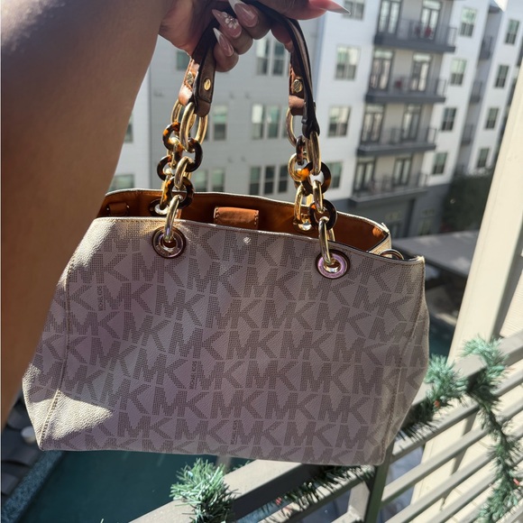 Michael Kors Brown and Gold Signature Shoulder Bag - Picture 1 of 4